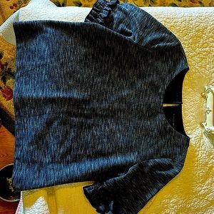 Banana Republic Blue Professional Business Top Ruffle Trimmed 3/4 Sleeves XL